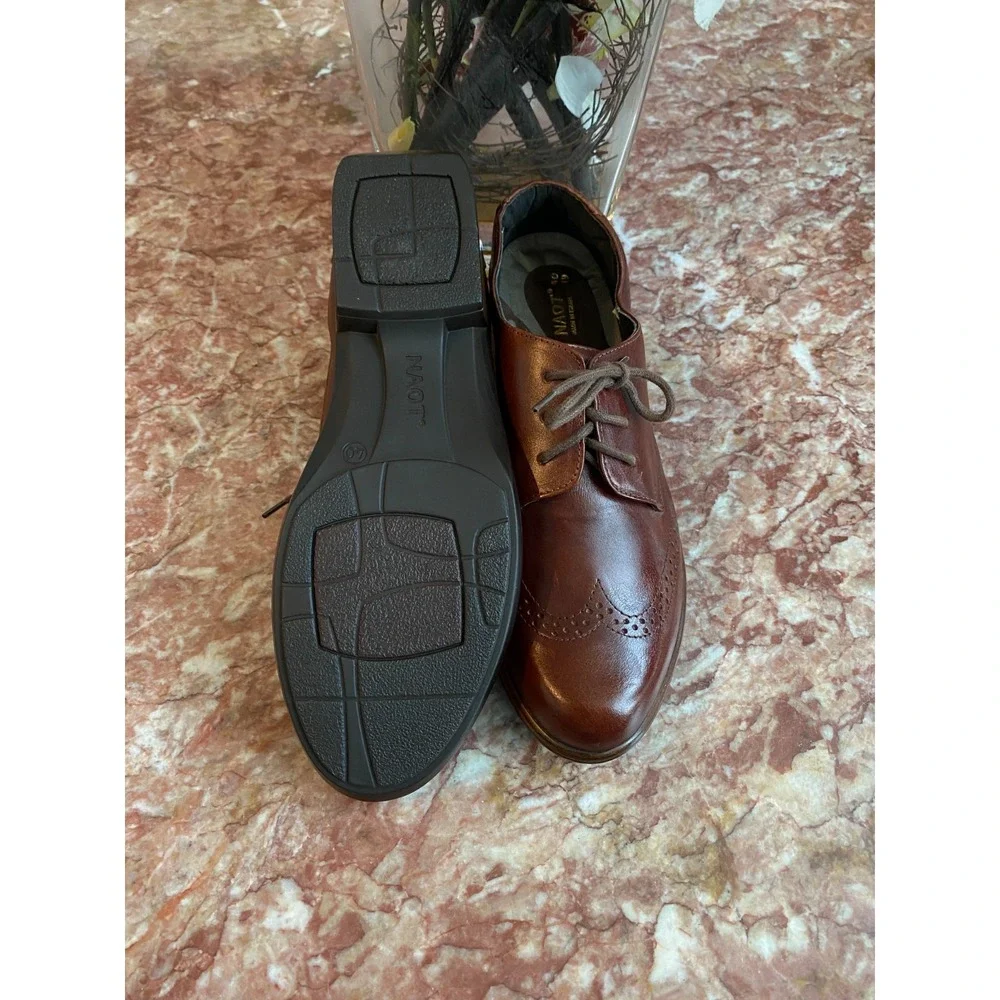 New Naot Footwear Lako Brown Leather Wingtip Lace Up Oxford Size 40/ US 9, $195